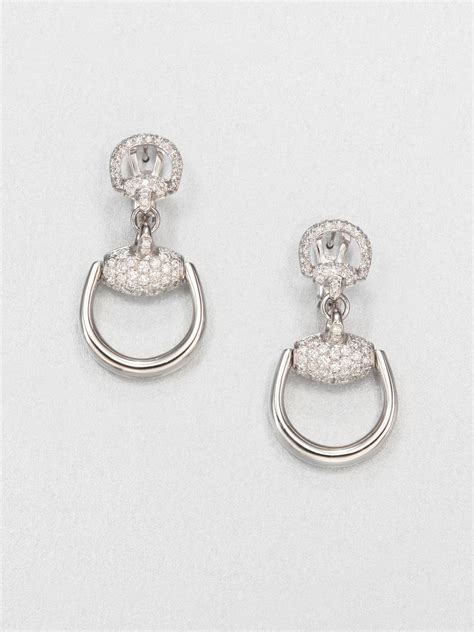 Gucci white gold stud earrings